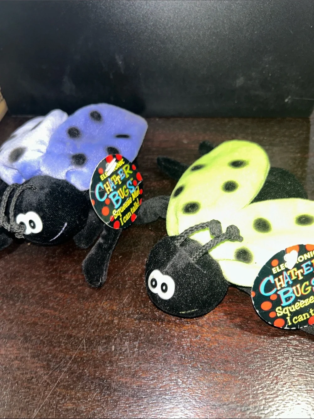 Set of 2 Vintage DanDee chatter bug plush